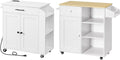 HOOBRO Kitchen Island with Power Outlet and Kitchen Island Bundle, Rolling Kitchen Cart on Wheels with Spice Rack and Drawer, for Home, Kitchen and Dining Room, WT82UZD01G1- WN12ZD01