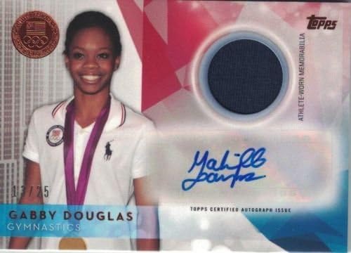 2016 Topps USA Olympic Team Gabby Douglas Bronze Medal Signature Relic- USAR-GD #07/25- ONLY 25 Made!- Gymnastics Topps Certified Autograph Issue and Athlete-Worn Memorabilia RelicTrading Card- Shipped in Protective Case.