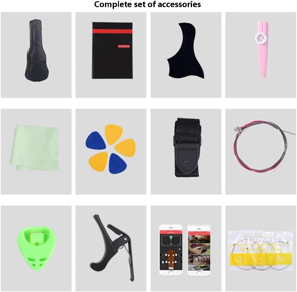Acoustic Guitar Bundle for Beginners Adults, 41 Inch Beginner Guitar for Learners, with Gig Bag, Strap, Steel Strings, Picks, Capos, Stand,Gray,41