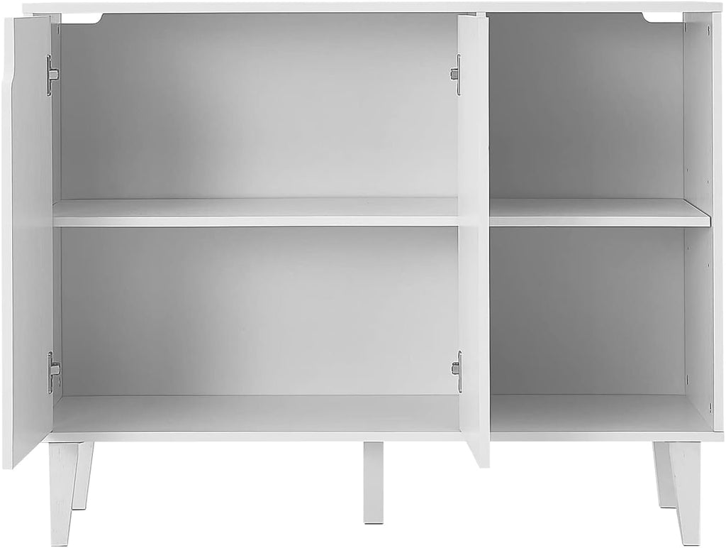 Panana Kitchen Buffet Cabinet Storage Sideboard with 2 Doors 2 Shelves, 41.8' L x 15' W x 32.5' H (White)