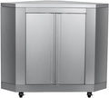 Pemberly Row 26-Inch Stainless Steel Corner Cabinet, Durable Outdoor Kitchen Storage for Grilling Tools and Essentials, Sleek Design, Modular Backyard Patio BBQ Organization