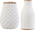White Vase Set of 2, Ceramic Vase for Pampas Grass, Flower Vase for Living Room Bedroom Home Decor Accessories,White