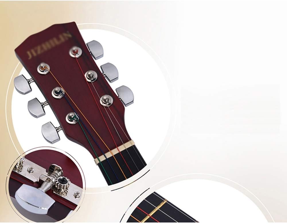 Etlegor Classical Guitar Steel String Full Size 38in Beginner Guitar Kit with Gig Bag, Strings, Picks Portable Travel Guitar,10 Colors (Color : B)