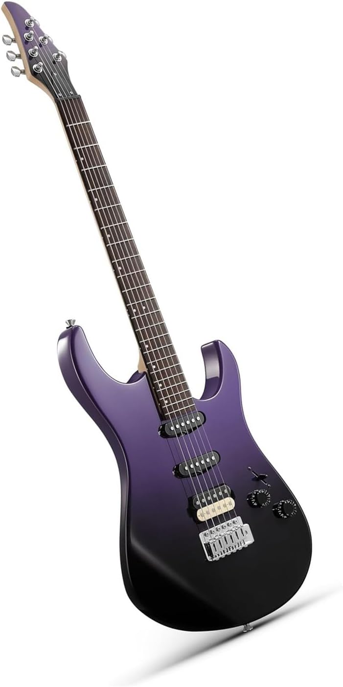 Professional 39 Inch Full Size Solid Solid Electric Guitar Set Suitable For Beginners Professional Electric Guitar(Purplish Black)