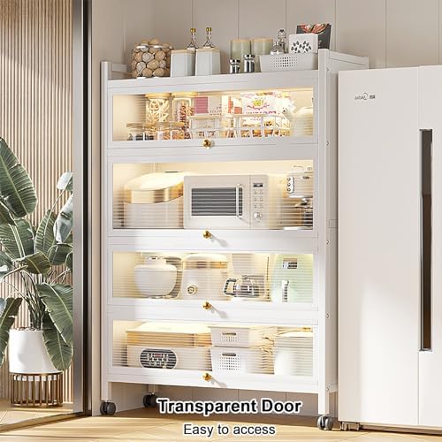 3-Tier Kitchen Storage Cabinet, Versatile Coffee Bar & Baker's Rack with Drawer, Space-Saving Organizer, 15.7in Pantry Shelf for Efficient Kitchen Organization