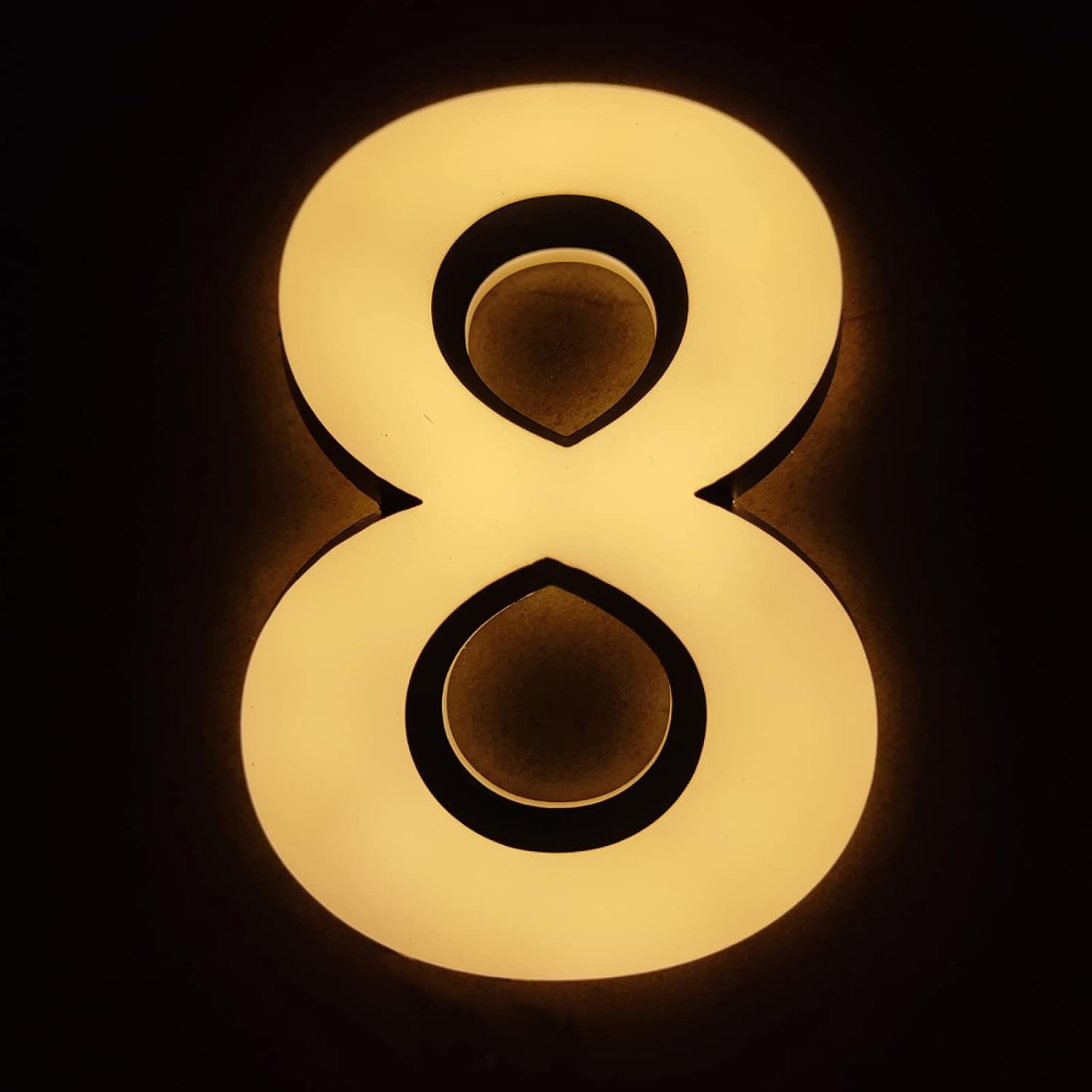 Modern 14' Backlit LED House Numbers, Black-White LED House Number, Light Up Acrylic Door Number Plaques For Wall, Illuminated Address Numbers,L