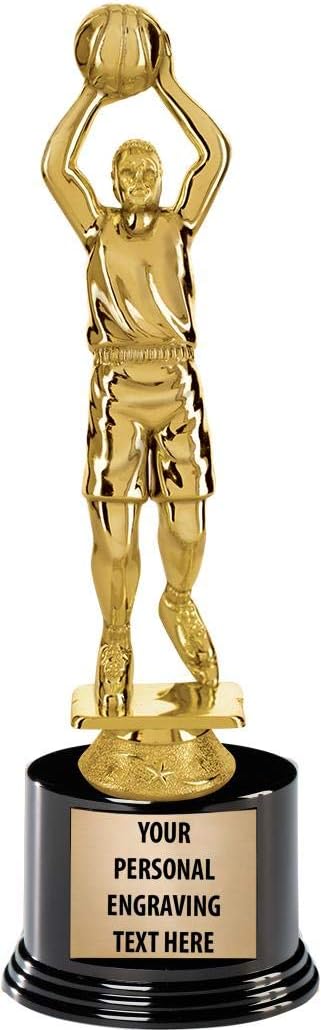 Crown Awards Basketball Trophies with Custom Engraving, 7.25' Personalized Boys Basketball Team Trophy On Deluxe Round Base