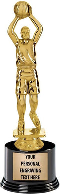 Crown Awards Basketball Trophies with Custom Engraving, 7.25' Personalized Boys Basketball Team Trophy On Deluxe Round Base
