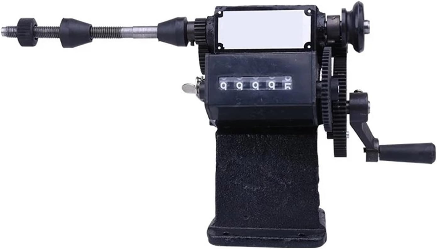 Coil Winding Machine, Manual Winding Machine Dual-Purpose Hand Coil Counting Winding Machine Winder, 0-9999 Count Range Winding Various Small Coils,for Guitar Pickup Coils Motor Coils