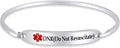 AFFY Customizable Engraving Medical Alert ID Bracelet Men Women Personalized 925 Sterling Silver Bangle Beacelet 7.5 Inch