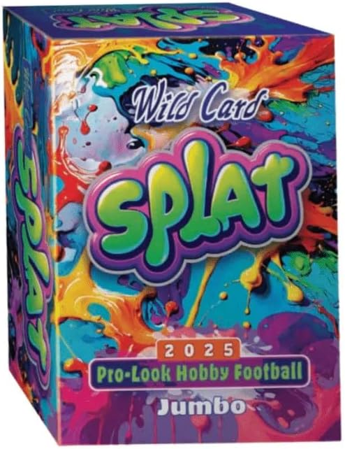 2025 Wild Card Splat Pro-Look Football Hobby Jumbo Trading Card Box (5 Encased Cards Per Box)