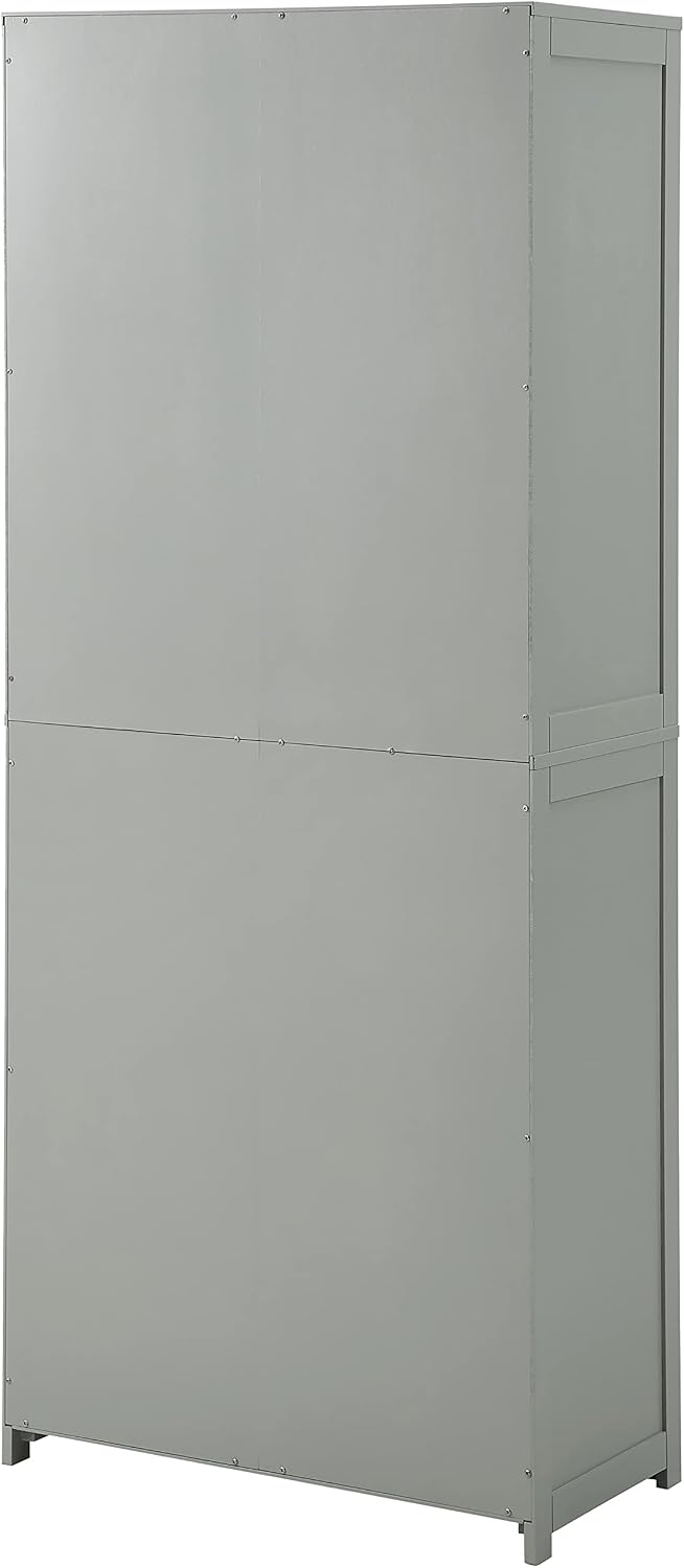 Crosley Furniture Savannah Tall Pantry Storage Cabinet with Shelves, Kitchen, Dining, or Laundry Room, Gray