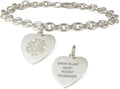 American Medical ID – Sterling Silver Heart Charm Embossed Medical ID Bracelet, for 5.5'- 8.5' wrist – 5 Lines of Free Engraving