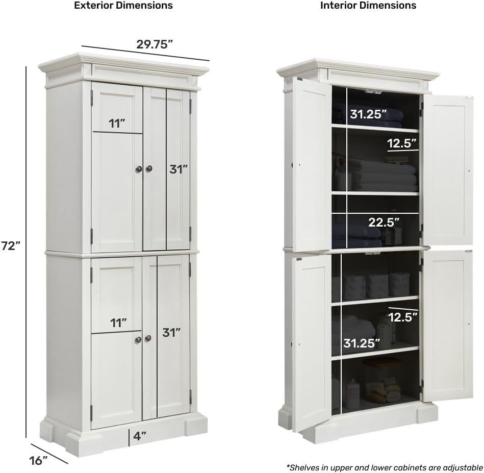Homestyles Americana Off-White Pantry, 72'H