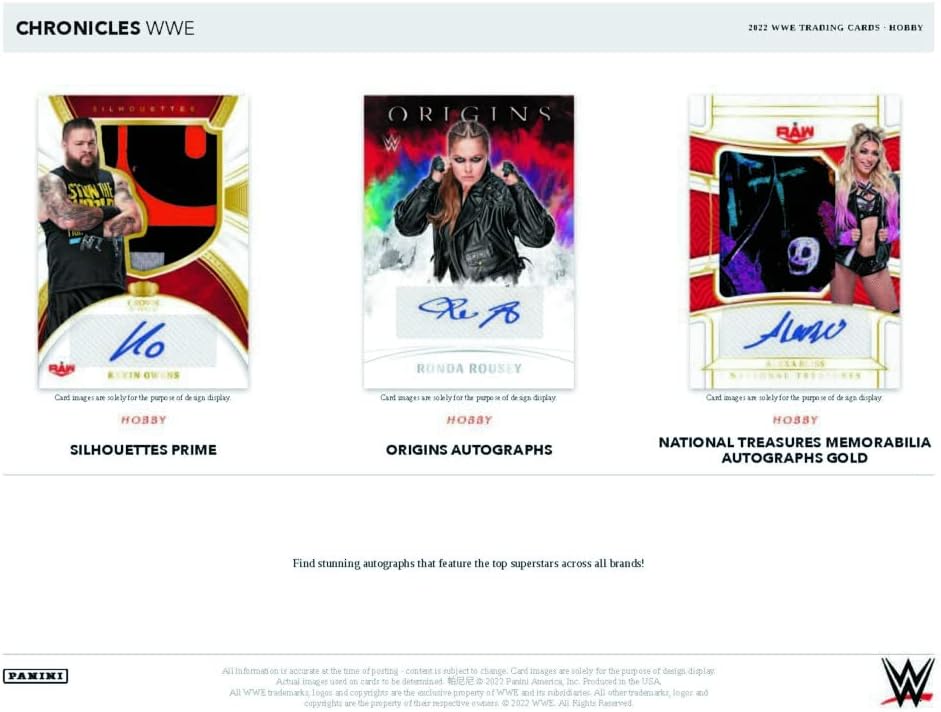 2022 Panini Chronicles WWE Hobby Box (6 Packs/8 Cards: 2 Autos)