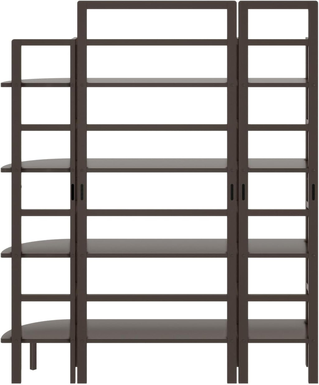 HomeStock Victorian Baker Rack Set - 3-Piece Solid Wood Kitchen Shelf Unit - Coffee Finish, 58' Tall
