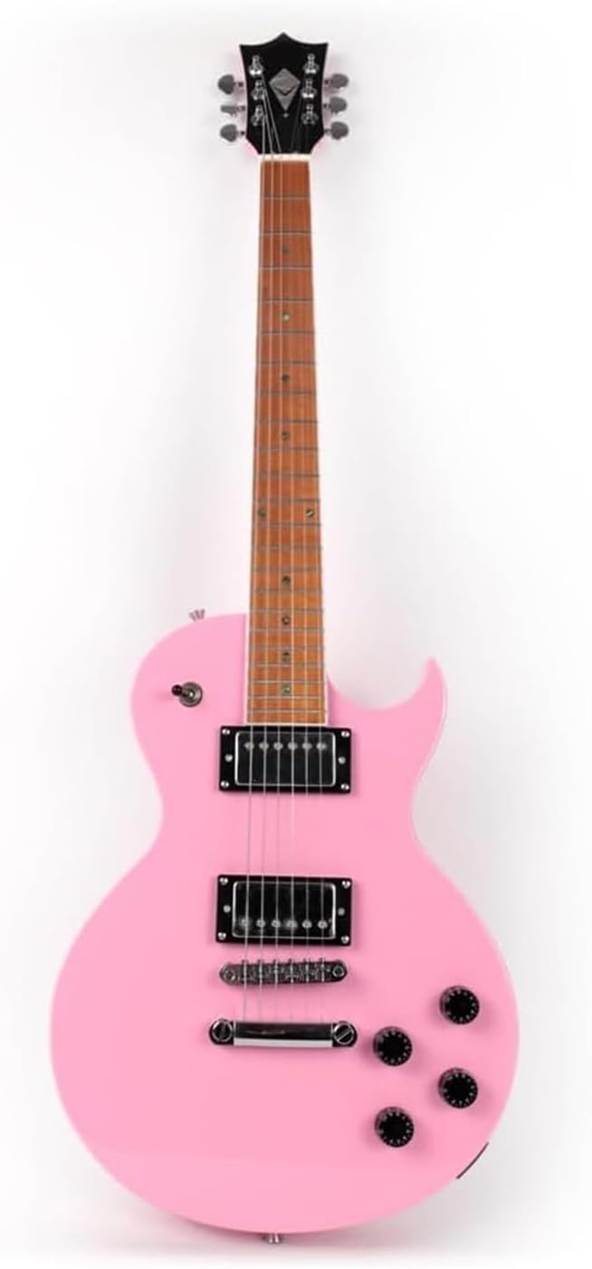 Professional Mahogany Solid Electric Guitar Musical Instrument Professional Electric Guitar(Pink2)