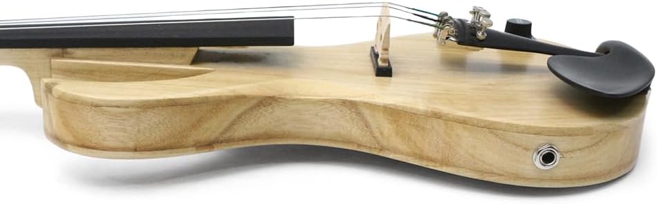Yinfente 5 String Electric Violin 4/4 Full Size Solid Wood Beginner Violin Guitar Shape Ebony Parts With Case,Bow,Cleaning Cloth,Rosin