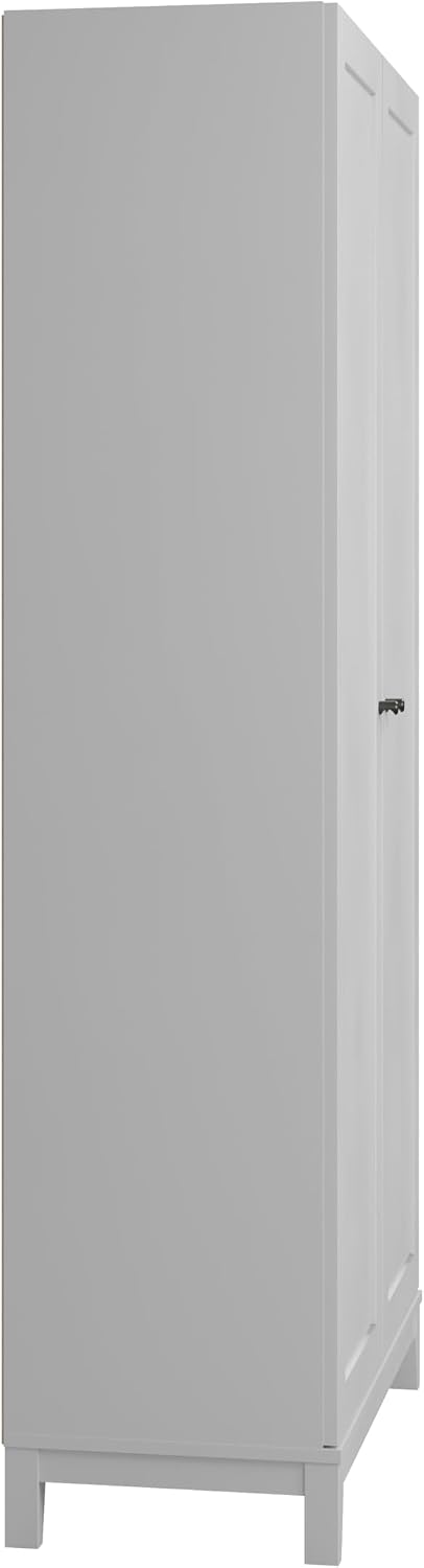 Prepac Yaletown 72' Tall Storage Cabinet with Wood Legs, Pantry Cabinet with 3 Adjustable Shelves, Bathroom, Kitchen and Home Organization in White, 16' D x 32' W x 72' H