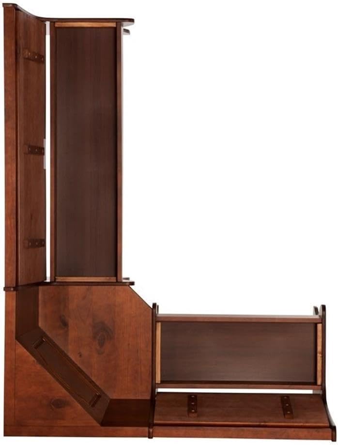 Riverbay Furniture Kitchen Dining Wood Corner Unit, Walnut Brown Finish, Pine and MDF, Under Bench Storage, 67' x 48' x 33.5', Versatile Space-Saving Bench for Organized and Functional Kitchen Seating