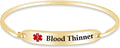 AFFY Customizable Engraving Medical Alert ID Bracelet Men Women Personalized 925 Sterling Silver Bangle Beacelet 7.5 Inch