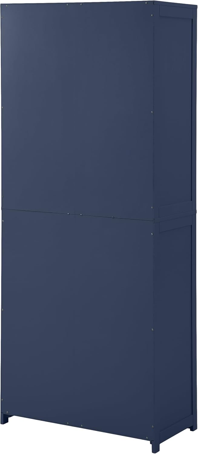 Crosley Furniture Savannah Tall Pantry Storage Cabinet with Shelves, Kitchen, Dining, or Laundry Room, Navy