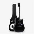 MXL&LJB 41' Acoustic Guitar for Beginner, Full Size Thin Cutaway Guitarra, Lightweight Body Suitable for Adult Teen with Gig Bag and Other Accessories(Black)