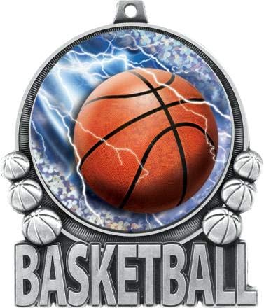 Crown Awards Basketball Medal - 3' Double Action 2.0 Silver Basketball Medals