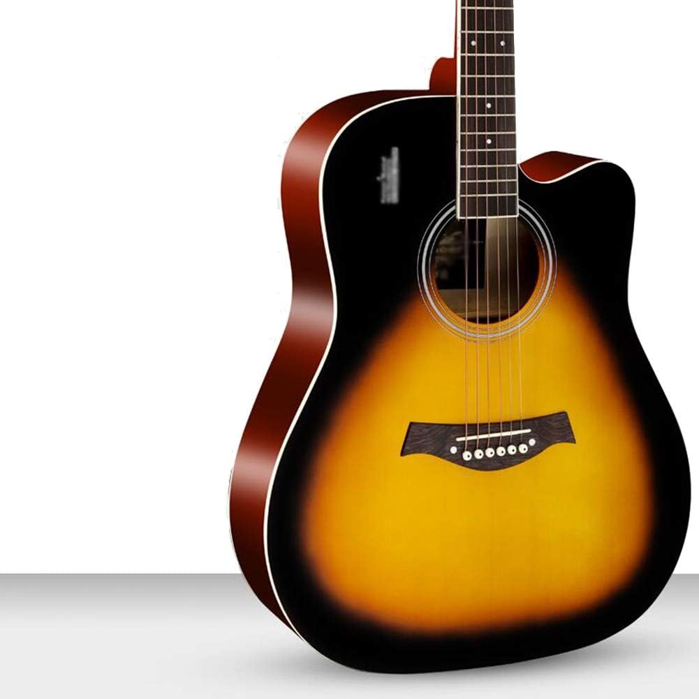 Etlegor Classical Guitar 41 Inches Dreadnought Cutaway Beginner Veneer Spruce Wooden Guitar Kit with Bag, Strings, Picks,5 Colors (Color : C)