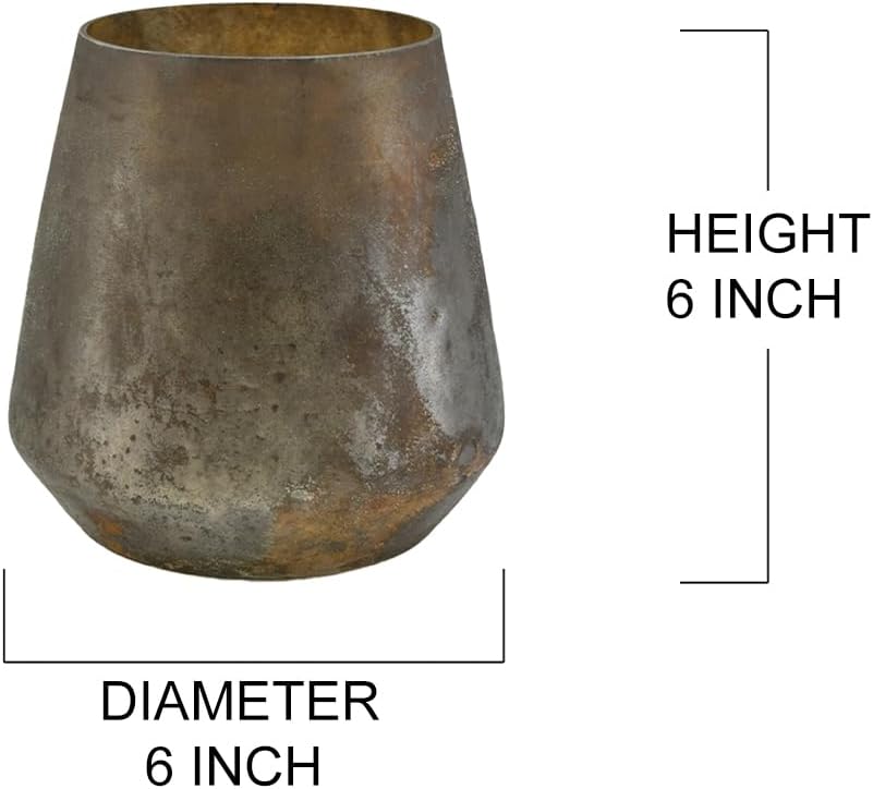 Serene Spaces Living Distressed Grey Decorative Vase, 6in x 6in Bowl for Home Décor and Centerpieces, Set of 12