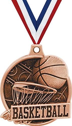 1.5' Basketball Medal - Bronze Basketball Challenger Award Medals Prime
