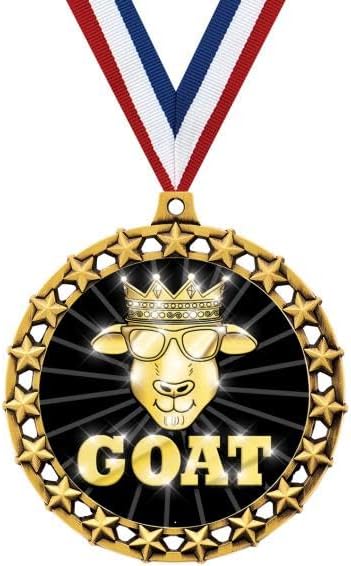 2.5' Galaxy Star G.O.A.T. Shadow Medal Award, Gold Trophy Medal