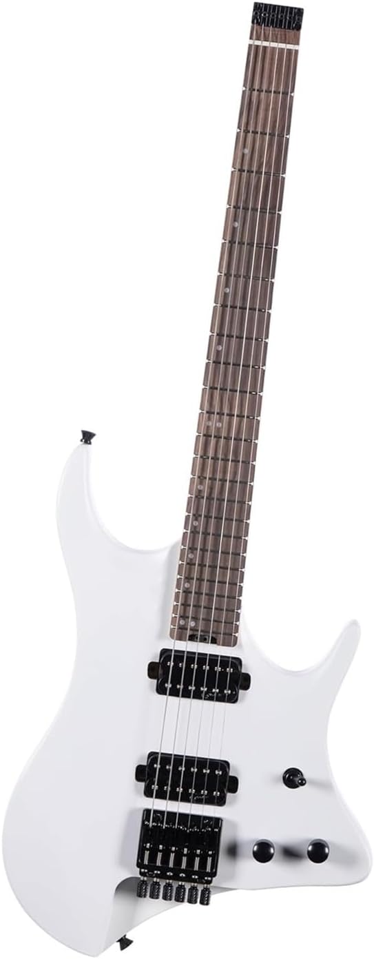 Headless Electric Guitar With Solid Mahogany Solid And Maple Neck Professional Electric Guitar(White)