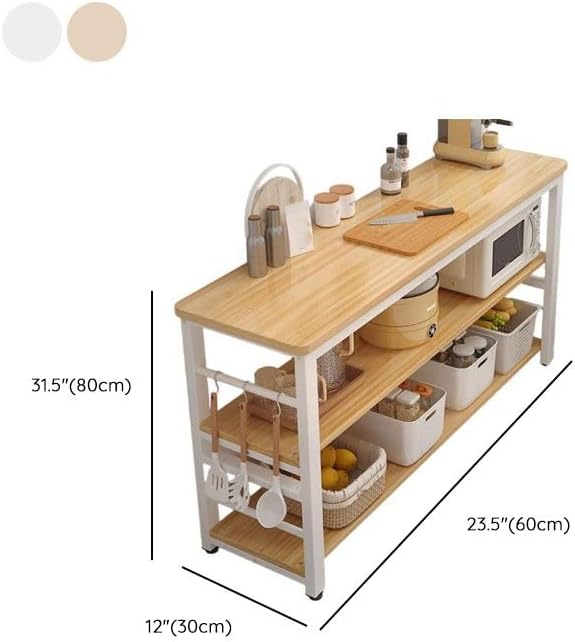 Baker's Rack, Microwave Stand Baker Rack, Kitchen Storage Racks for Kitchen, Dining Room (White, 24' L x 12' W x 31' H)