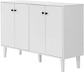 Panana Sideboard Buffet Cabinet Kitchen Storage Cabinet Living Room 4 Doors Console Table (White)
