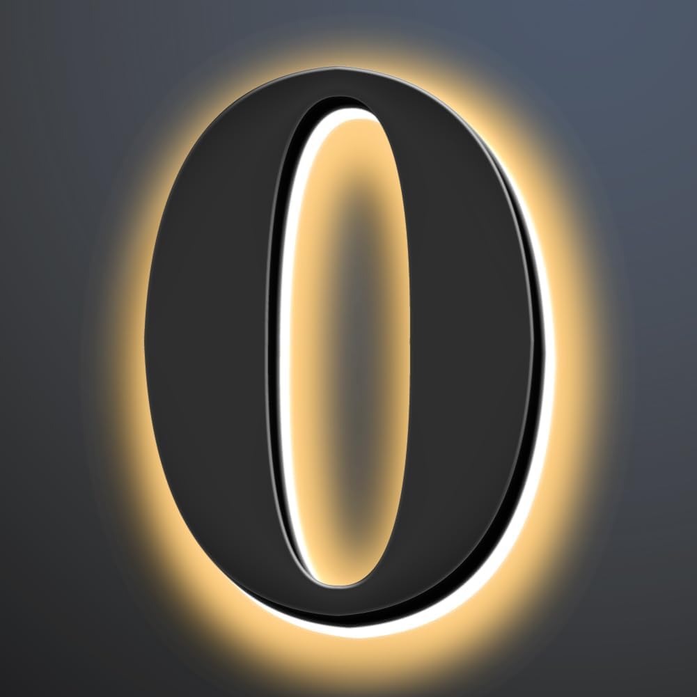 Backlit Illuminated LED House Numbers Upgrade Your Address Signs 16 Inch, Large Modern Light Up Address Numbers Signs, Stainlesss Steels Home Address Signs,0