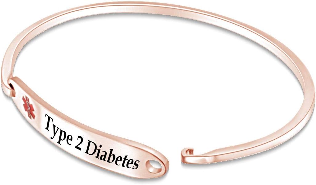 AFFY Customizable Engraving Medical Alert ID Bracelet Men Women Personalized 925 Sterling Silver Bangle Beacelet 7.5 Inch