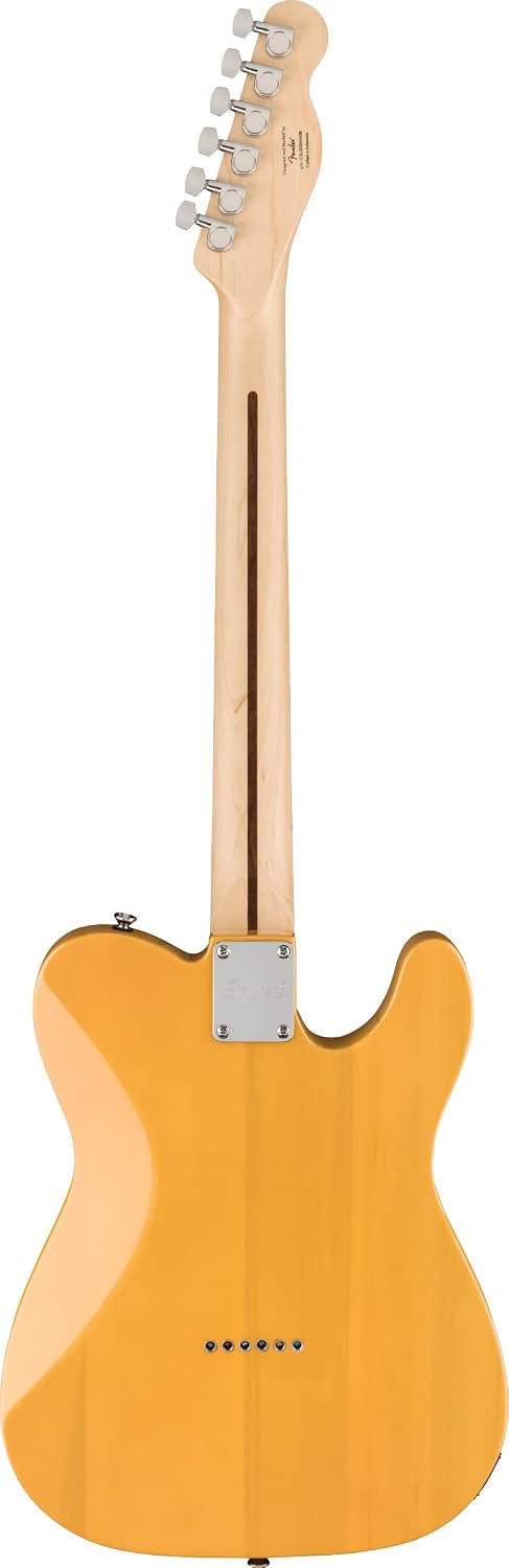 Fender Squier Affinity Telecaster w/Maple Fingerboard, Left Handed - Butterscotch Blonde Bundle with Gig Bag, Tuner, Strap, Picks, and Austin Bazaar Instructional DVD