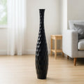 Leewadee Large Black Home Decor Floor Vase - Wooden 41 inch Tall Farmhouse Decor Flower Holder for Fake Plant and Pampas Grass