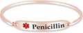 AFFY Customizable Engraving Medical Alert ID Bracelet Men Women Personalized 925 Sterling Silver Bangle Beacelet 7.5 Inch