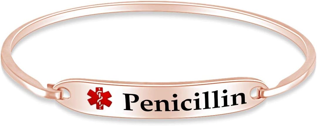 AFFY Customizable Engraving Medical Alert ID Bracelet Men Women Personalized 925 Sterling Silver Bangle Beacelet 7.5 Inch