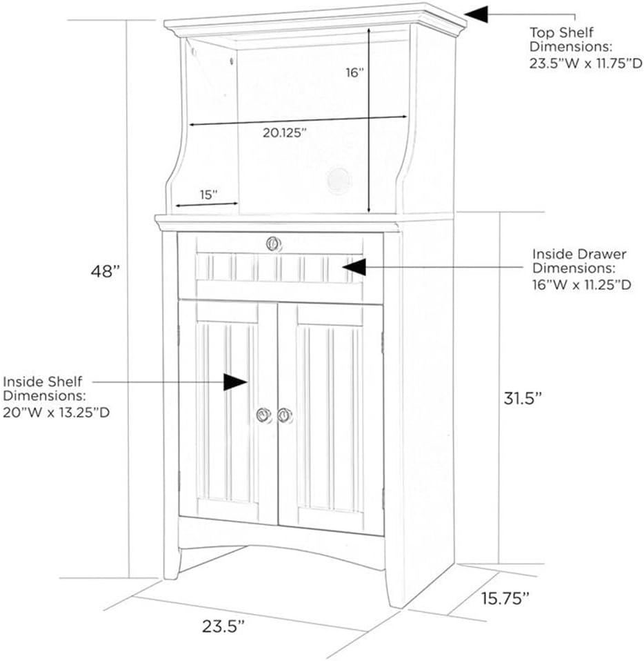 American Furniture Classics OS Home and Office Coffee Maker Utility Cabinet in Black Kitchen Microwave cart