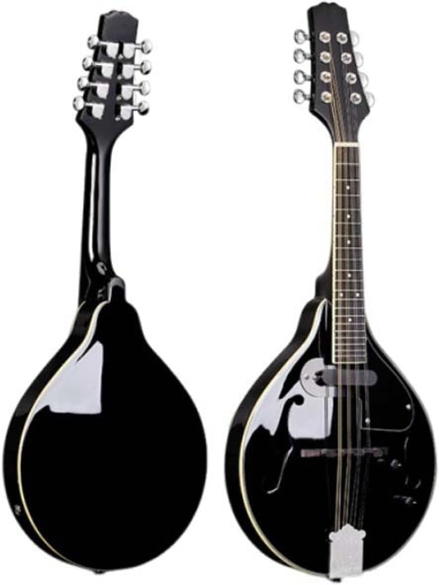 Electric Mandolin Eight String Guitar Set Musical Instrument Adult Beginner Beginner Mandolin String Instrument(Black 2)