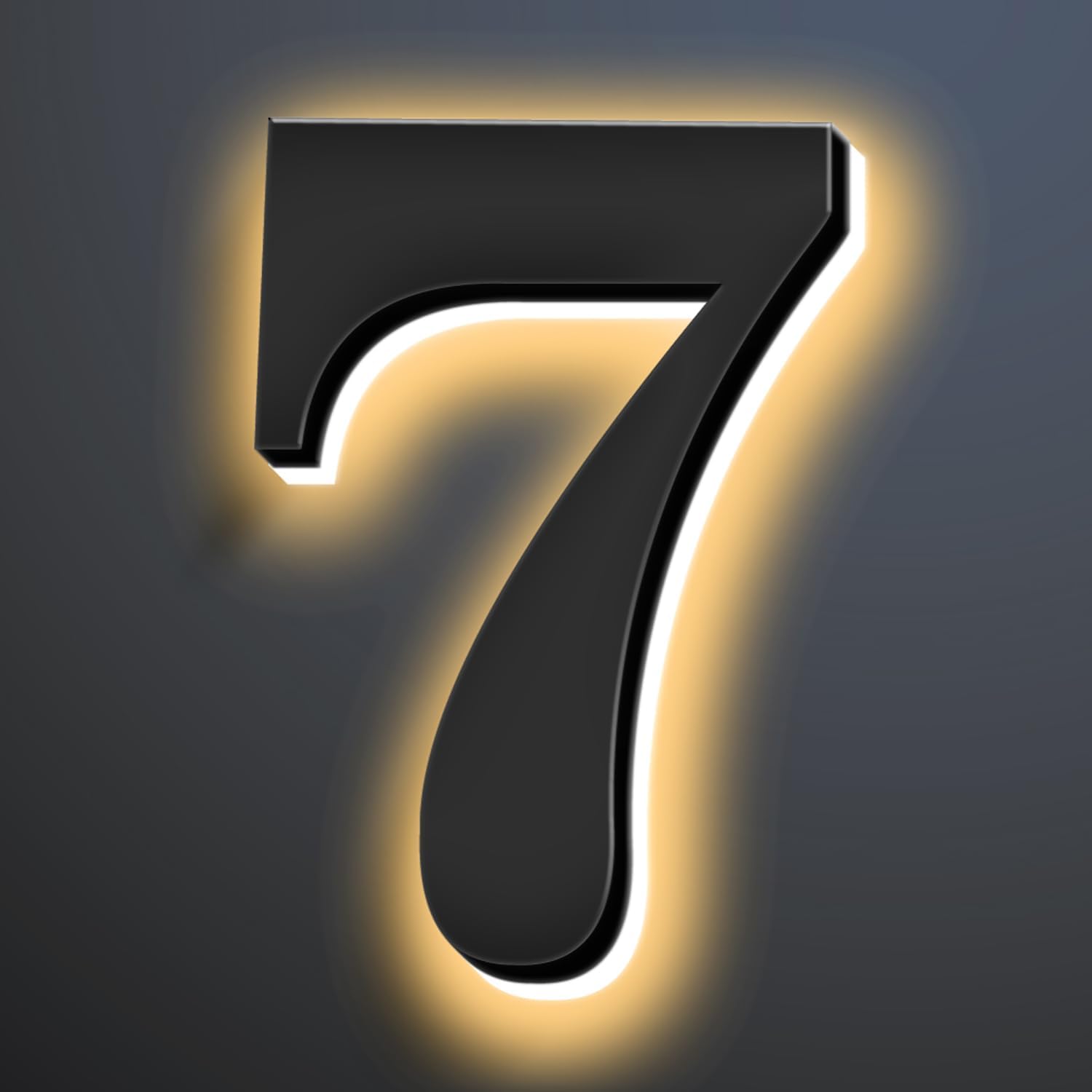Backlit Illuminated LED House Numbers Upgrade Your Address Signs 16 Inch, Large Modern Light Up Address Numbers Signs, Stainlesss Steels Home Address Signs,7