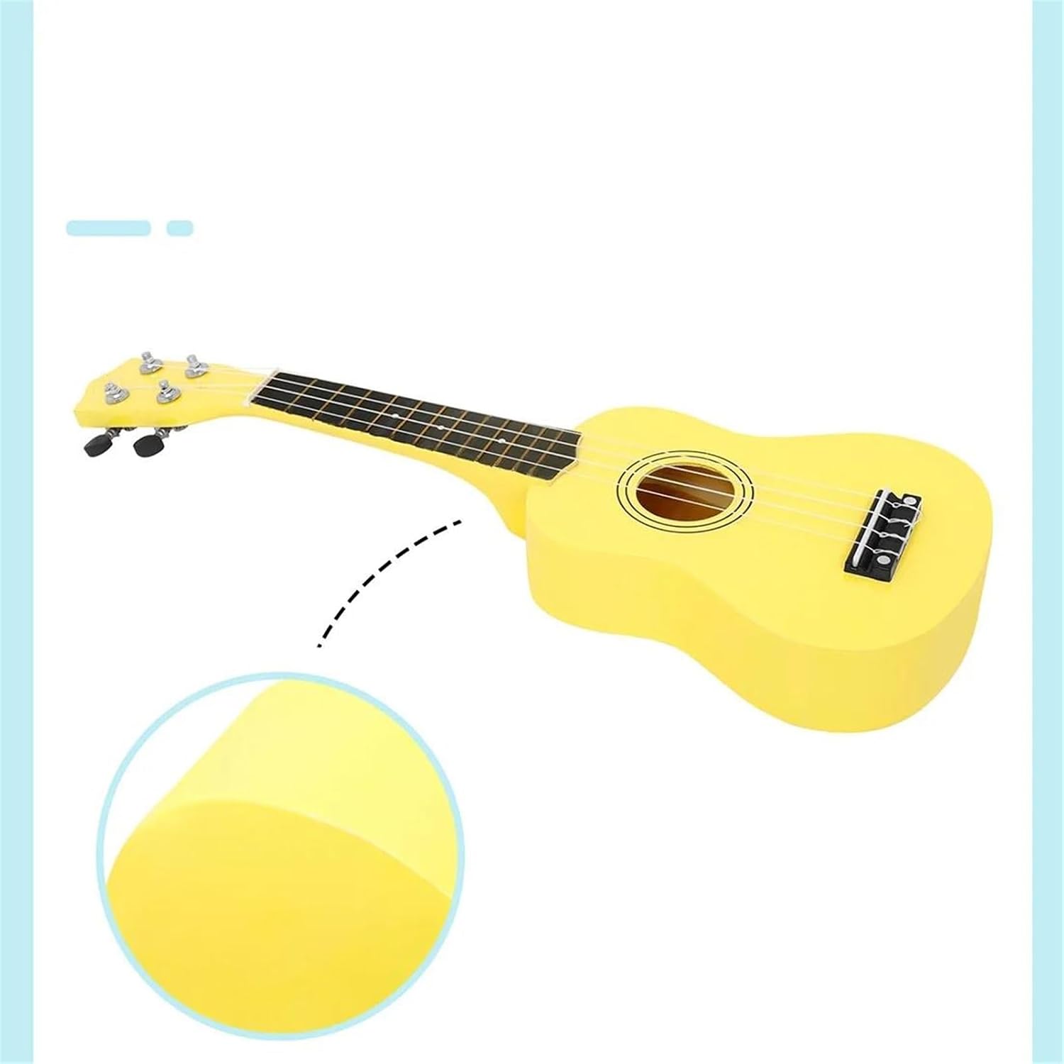 Adult Ukulele 21 Inch Ukulele 4 String Mini Guitar Music Instrument For Beginners(Yellow)