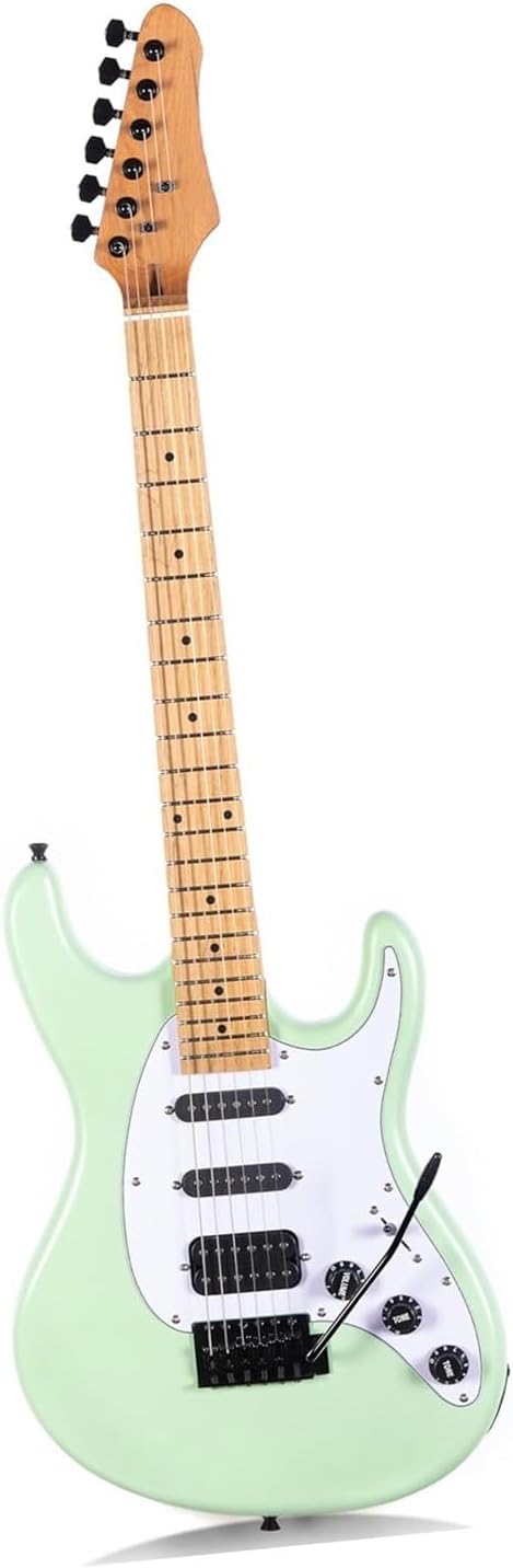Colored Solid Electric Guitar A Professional Instrument For Beginners Professional Electric Guitar(Green)