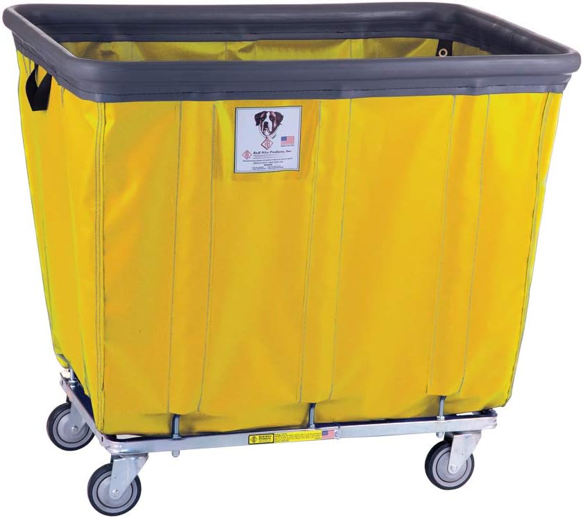 R&B Wire Products, Inc., Vinyl Basket Truck w/Air Cushion Bumper, Capacity 600 lb, Capacity Volume 17 ft³, Color Yellow, Model# 414SOBC/YEL