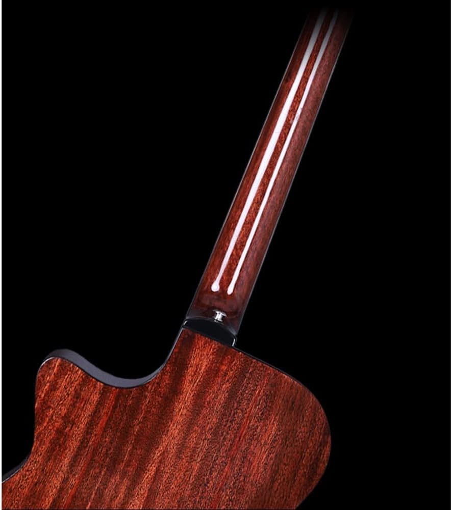 Beginner Single Board Guitar Instruments, Spruce Solid Wood Top, X-Shaped Sound Beam Structure, Polished Lacquer Finish (Size:41 inches,Color:Natural)