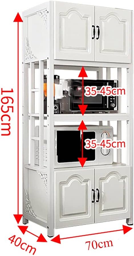 Kitchen Baker's Rack Utility Storage Shelf Microwave Stand Cart On Wheels With Side Hooks Kitchen Organizer Rack Multi-Tier Shelves Adjustable Feet For Bathroom Living Room Office ( Color : U ) (X )