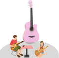 Acoustic Guitar Bundle, Beginners Adults Teens Acoustic Guitar, with Built-In Pickups, Upgraded Starter Kit,Pink,38in